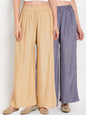TAG 7 Women Pack of 2 Solid Flared Palazzos