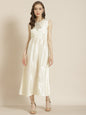 Juniper Women Ivory Georgette Printed Jacket Style Dress