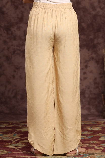 Juniper Women's Gold Rayon Printed Tulip Dhoti Pant