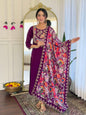 The52 Women's Viscose Chanderi Fabric Straight Kurta, Pant and Dupatta Set