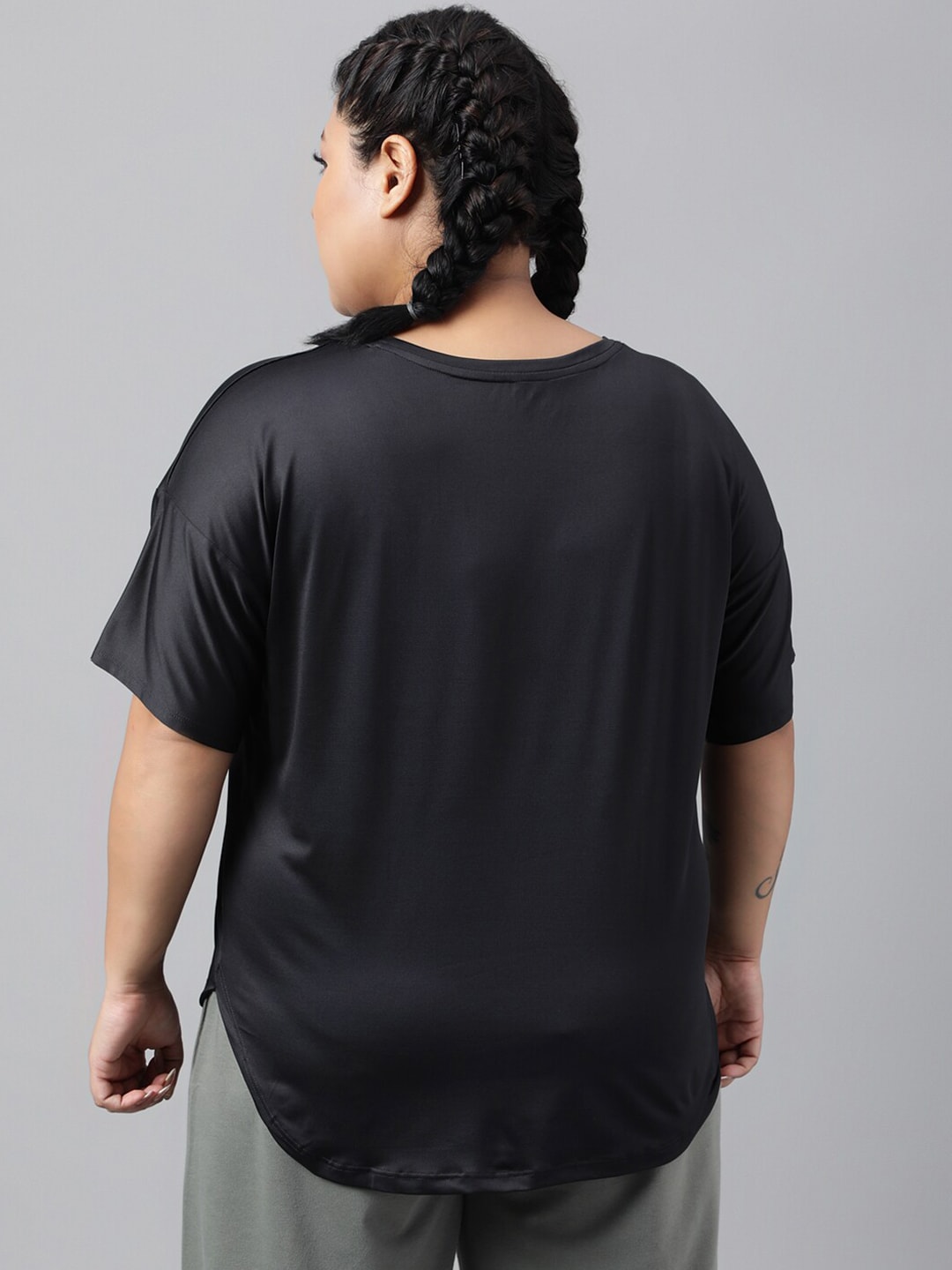 MKH Plus Size Drop Shoulder Sleeves Dri FIT Relaxed Fit Sports T-shirt