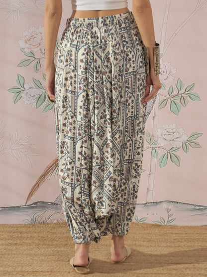 InWeave Cadet Blue Ethnic Window Harem Pant
