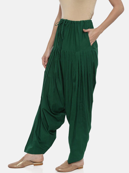 Souchii Women Green Pure Cotton Patiala