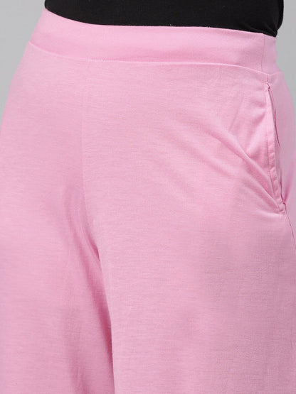 Souchii Women Pink Knitted Palazzos