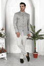 Raivat Ethnic Art Silk Thread Work Jodhpuri In Grey Colour