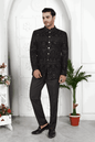 Raivat Ethnic Velvet Thread Work Jodhpuri In Black Colour