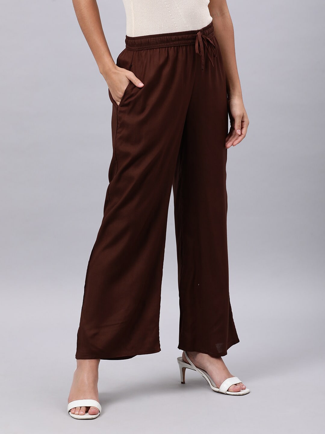 Souchii Brown Liva Ethnic Palazzos