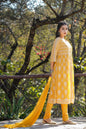 Juniper Women Yellow Georgette Printed Flared Kurta Sets