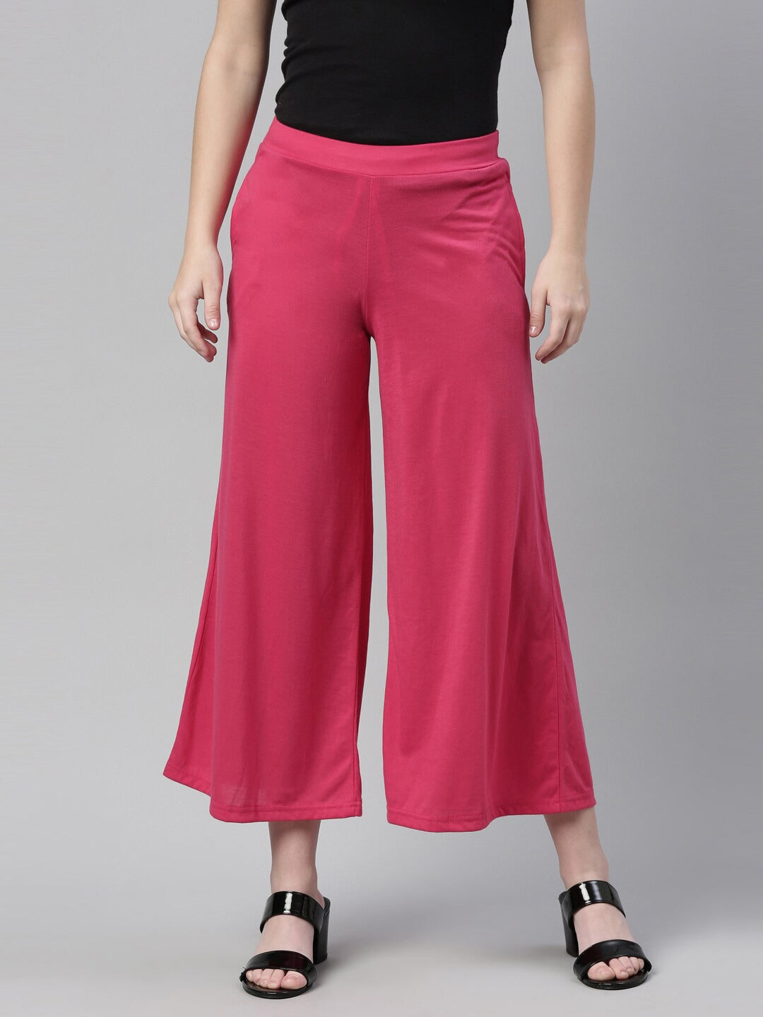Souchii Pink Knitted Ethnic Palazzos
