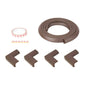 Safe-O-Kid Unique High Density L-Shaped 2 Mtr Long 1 Large Edge Guard With 4 Corner Cushions - Brown