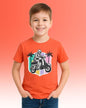 Chilins Round Orange Neck Printed Super Combed Cotton T-shirt