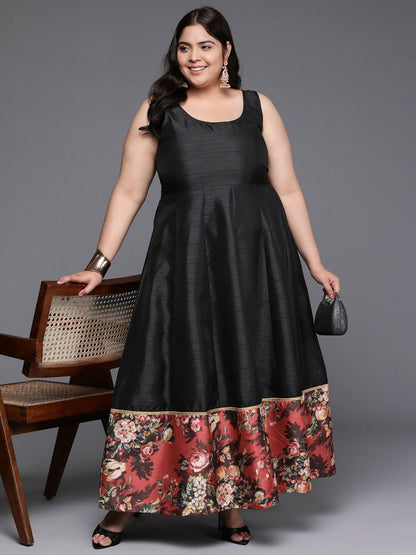 Ahalyaa Women's Traditional wear Ethnic Dress - Black