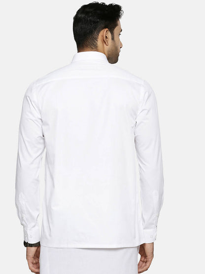 Ramraj Cotton Mens Full Sleeve Formal 100 % Cotton White Shirt
