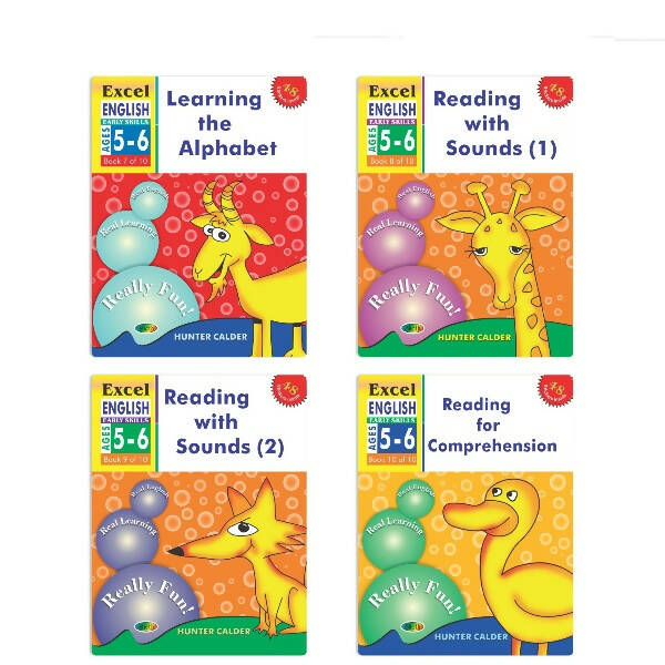 Excel English Early Skills Ages 5 - 6 Year Senior kg Books For Kids| Set of 4| Learn English Alphabet | Reading Sounds