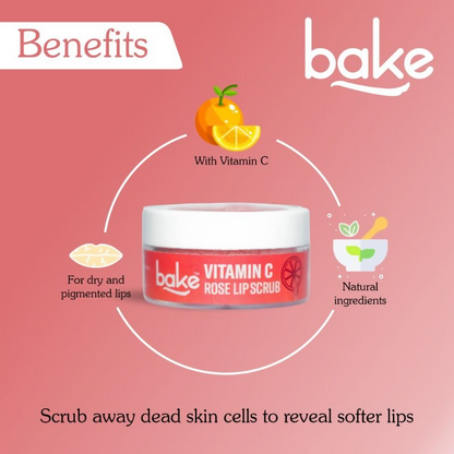 Bake Vitamin C Rose Lip Scrub For Dark Lips & Pigmentation