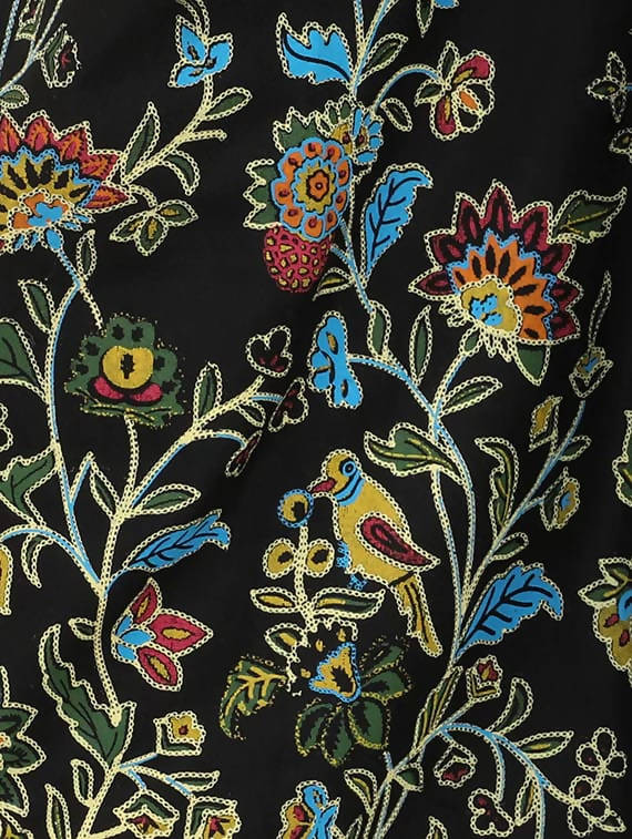 Mominos Fashion Black Floral Design Palazzo