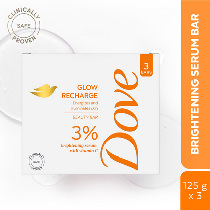 Dove Glow Recharge Serum Beauty Bar with 3% Brightening Serum + Vitamin C