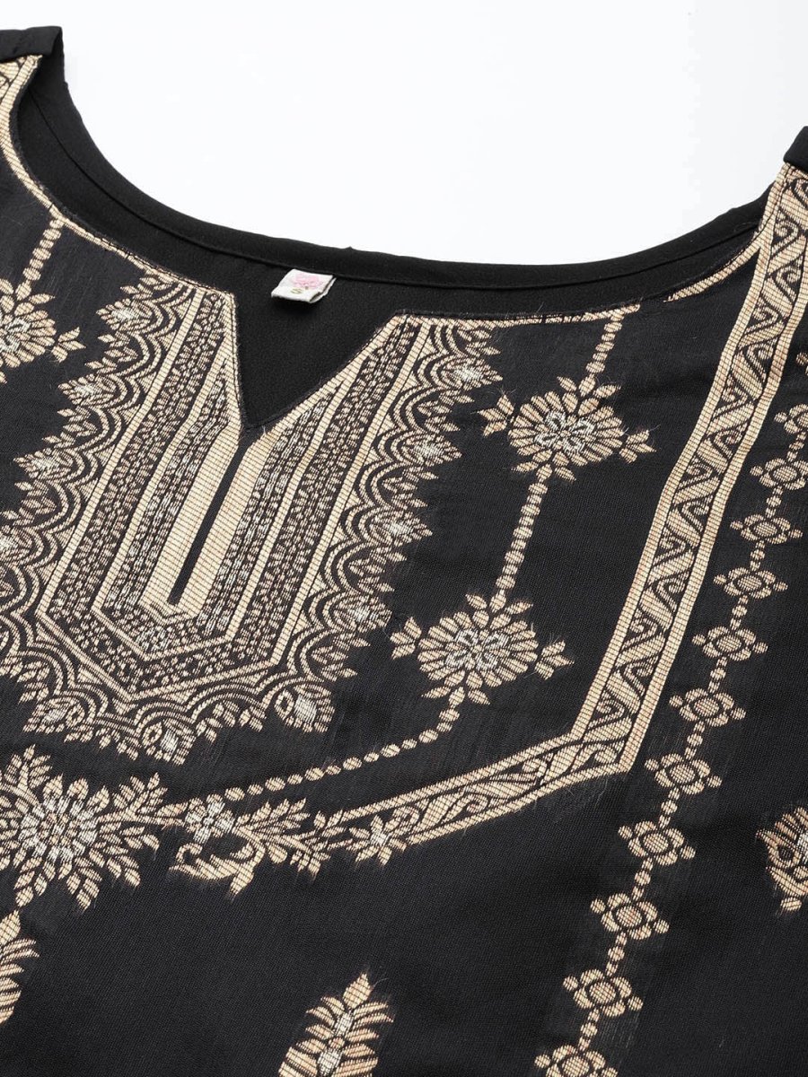 Ahalyaa Unstitched Black Dress Material