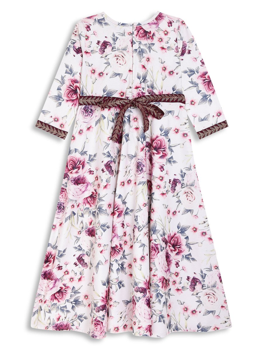 Ahalyaa Girls Printed A-Line Maxi Kids Ethnic Dresses