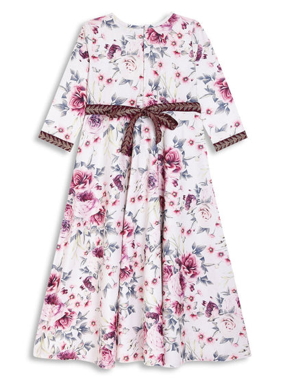 Ahalyaa Girls Printed A-Line Maxi Kids Ethnic Dresses