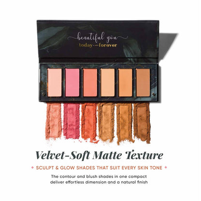 Aflairza Sculpt & Glow 6 Shades Contour And Blush Palette