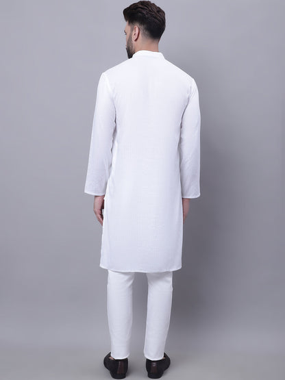 Even Apparels White Pure Cotton Kurta With Band Collar
