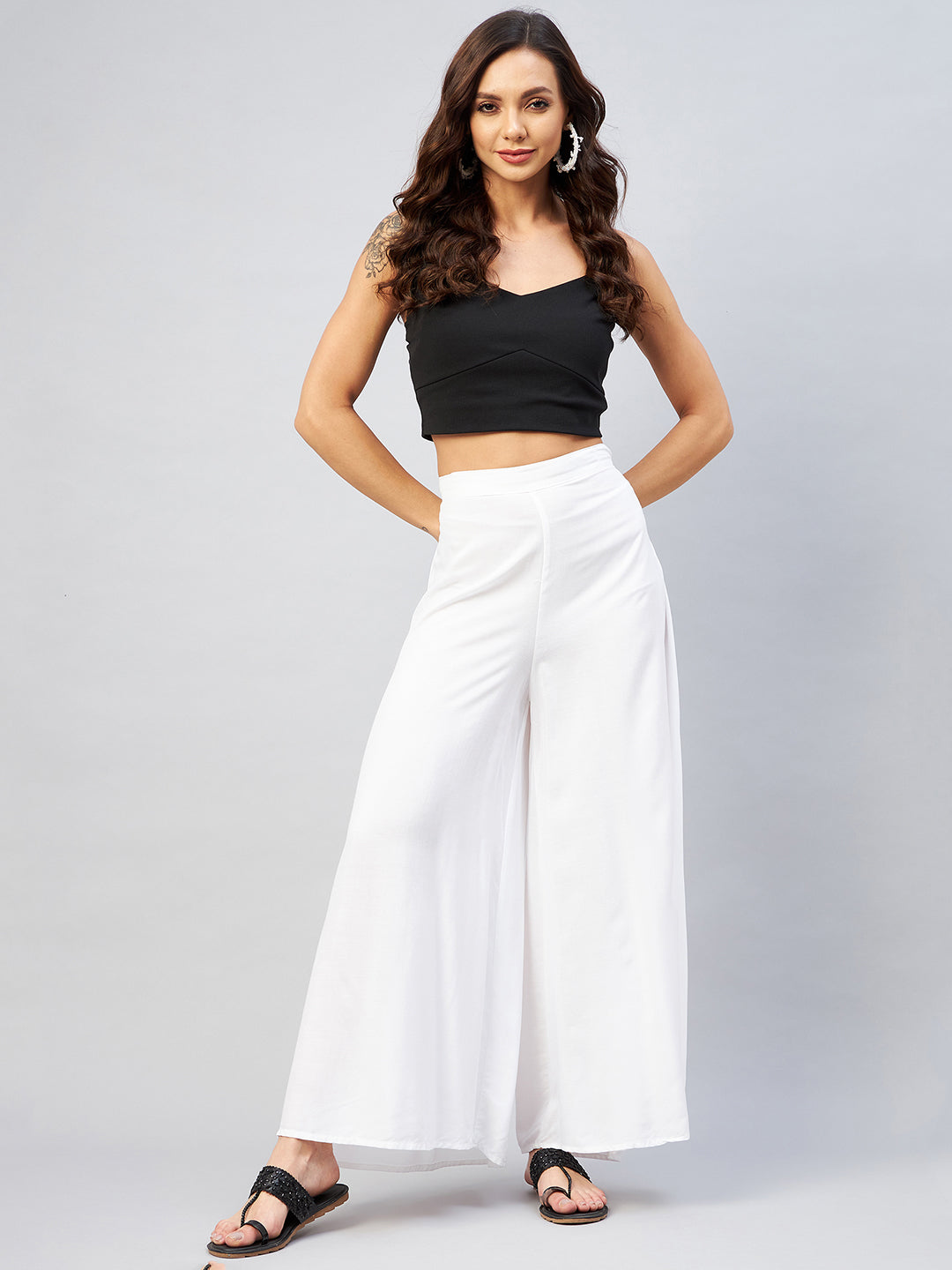 InWeave Solid White Palazzo