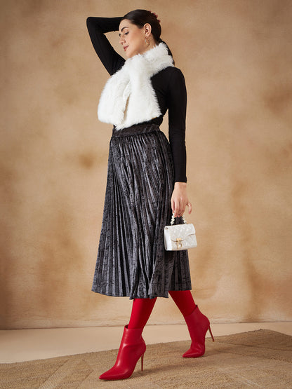 InWeave Women's Pure White Faux Fur Neck Warmer