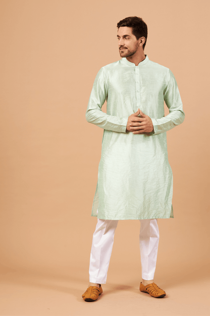 Pastel Green Designer Men's Kurta by Hilo Design
