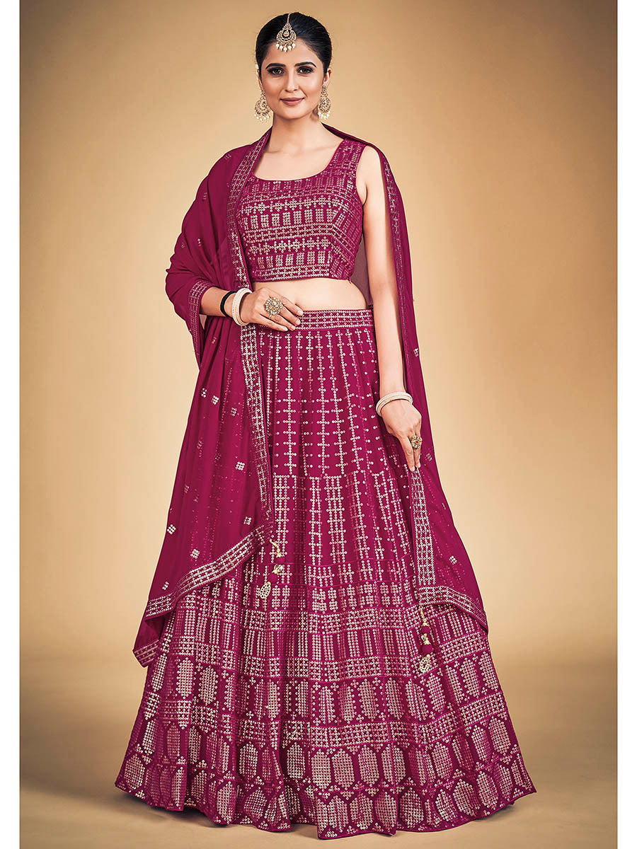 Myra Pink Georgette Real Georgette Lehenga Choli