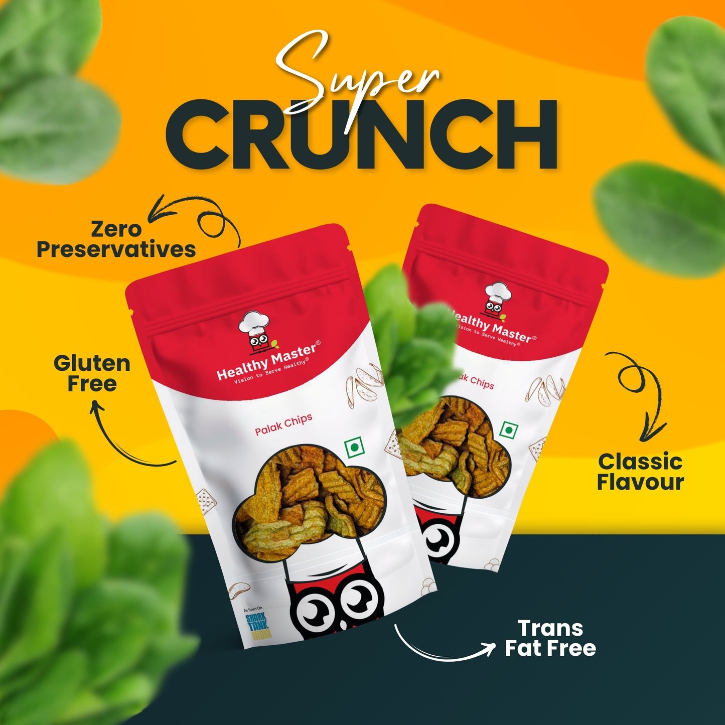 Healthy Master Light & Crispy Palak Chips | Spinach Chips