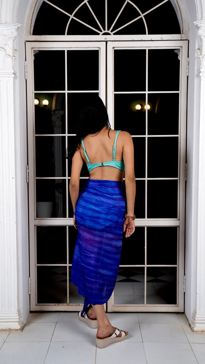 Noroke Silk Ultramarine Silk Sarong - Blue