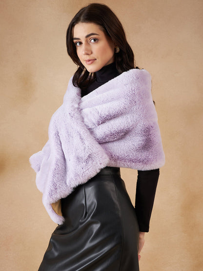 InWeave Women's Mauve Fur Cape