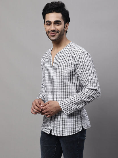 Even Apparels Multi Pure Cotton Open Neck Kurta