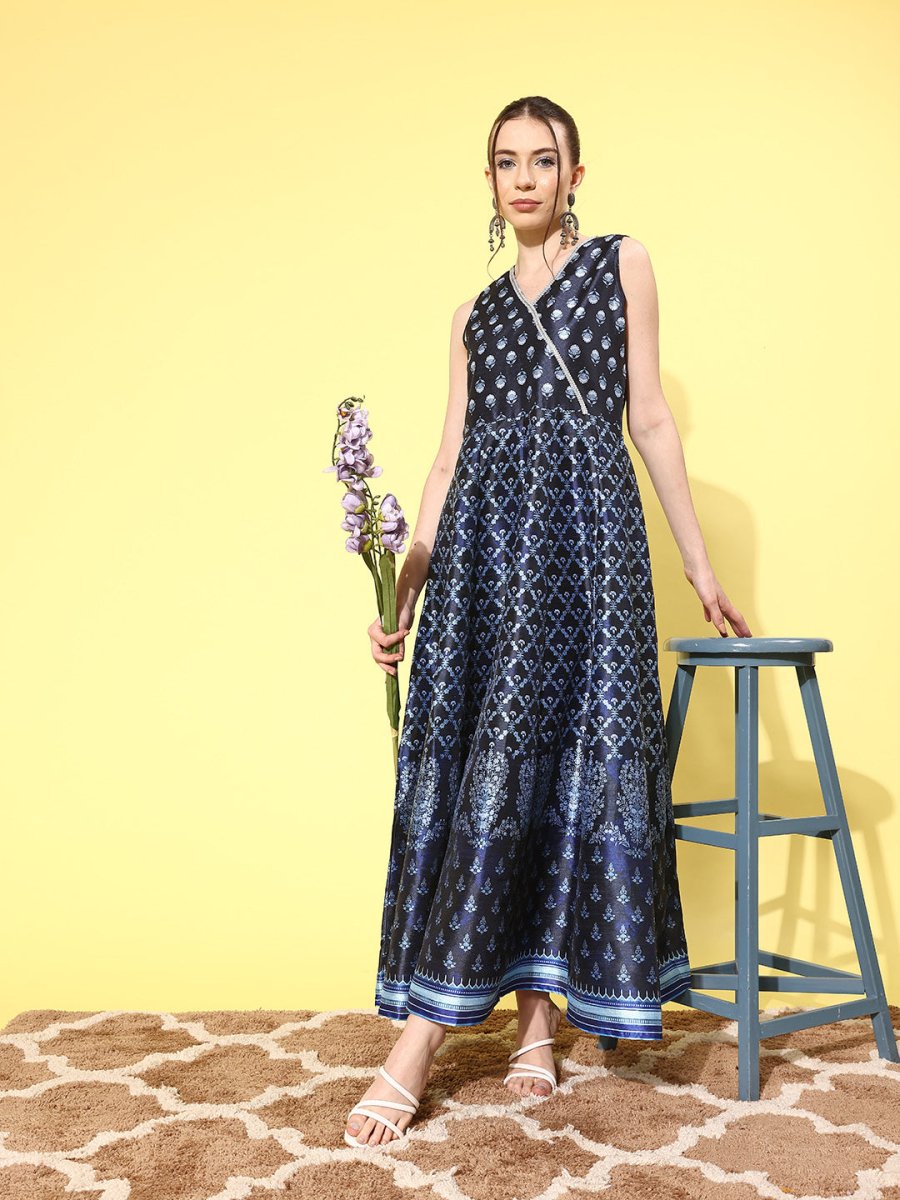Ahalyaa Floral Printed Maxi Ethnic Dress