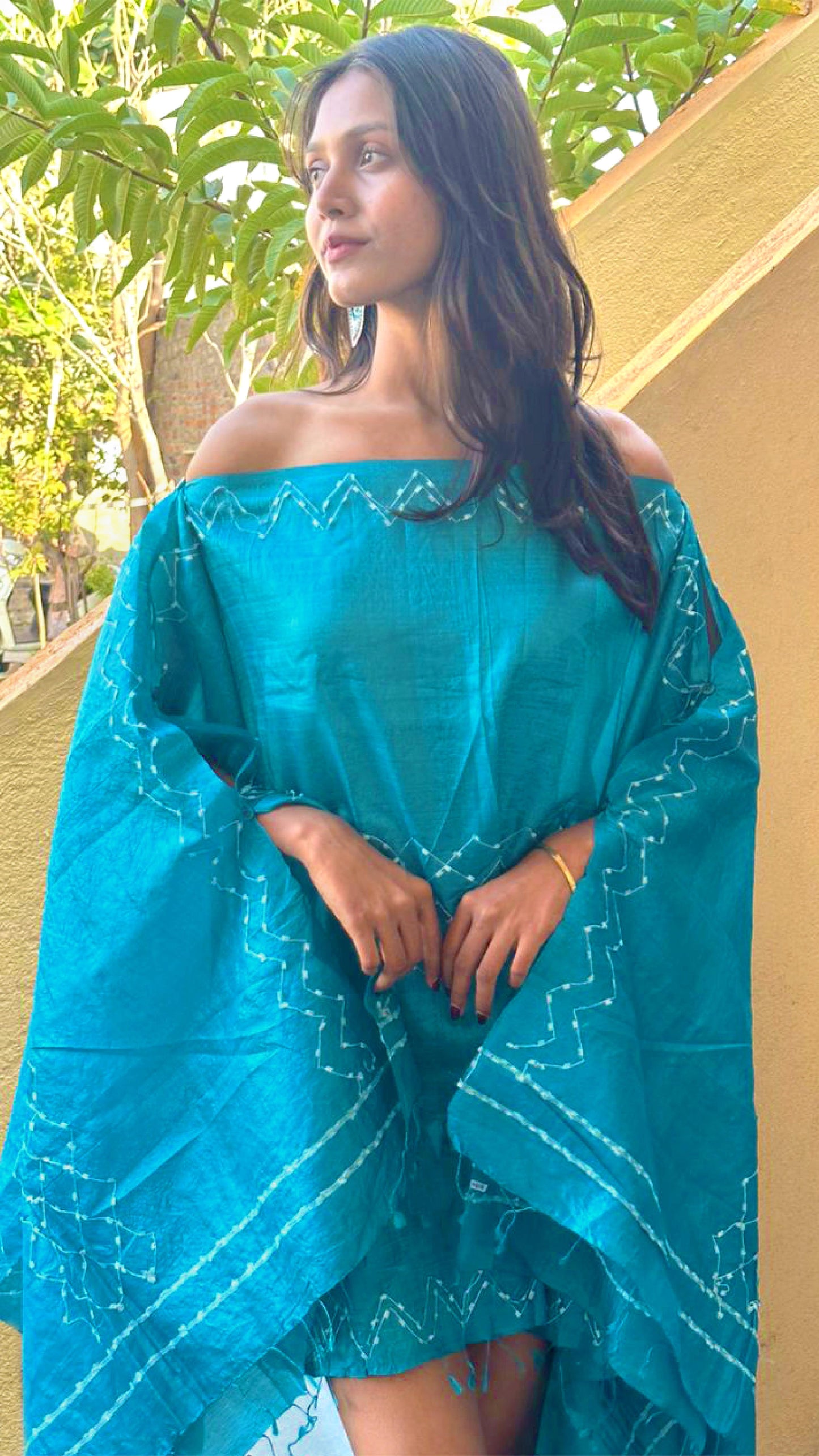 Noroke True Blue Silk Beachwear Cover Up