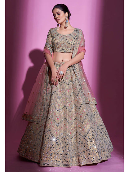 Myra Tan Gota Silk Embroidered Designer Lehenga Choli