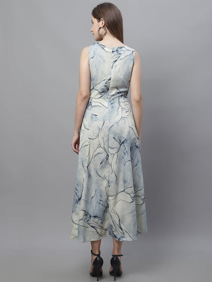 Jainish Women's Blue Printed A-Line Dresses