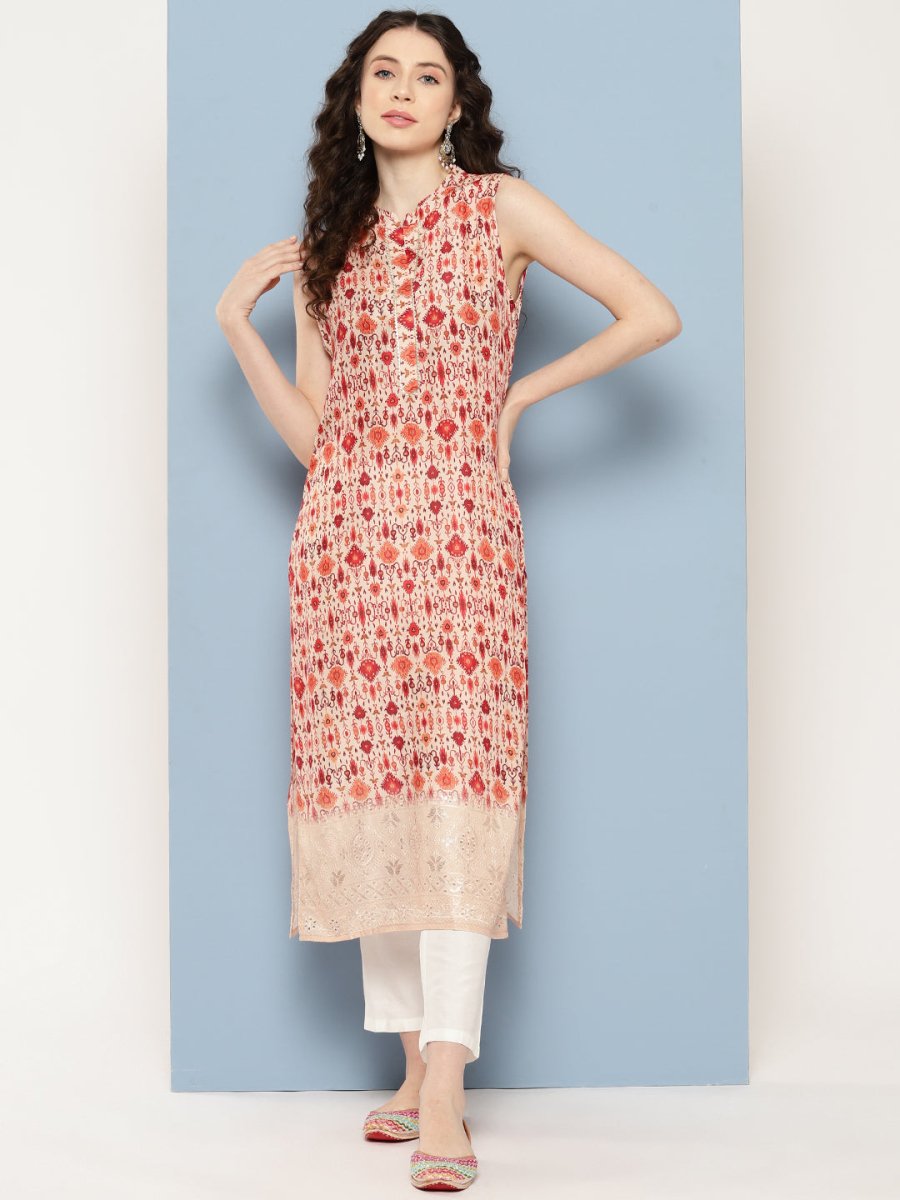 Ahalyaa Women Ethnic Motifs Embroidered Gotta Patti Kurta
