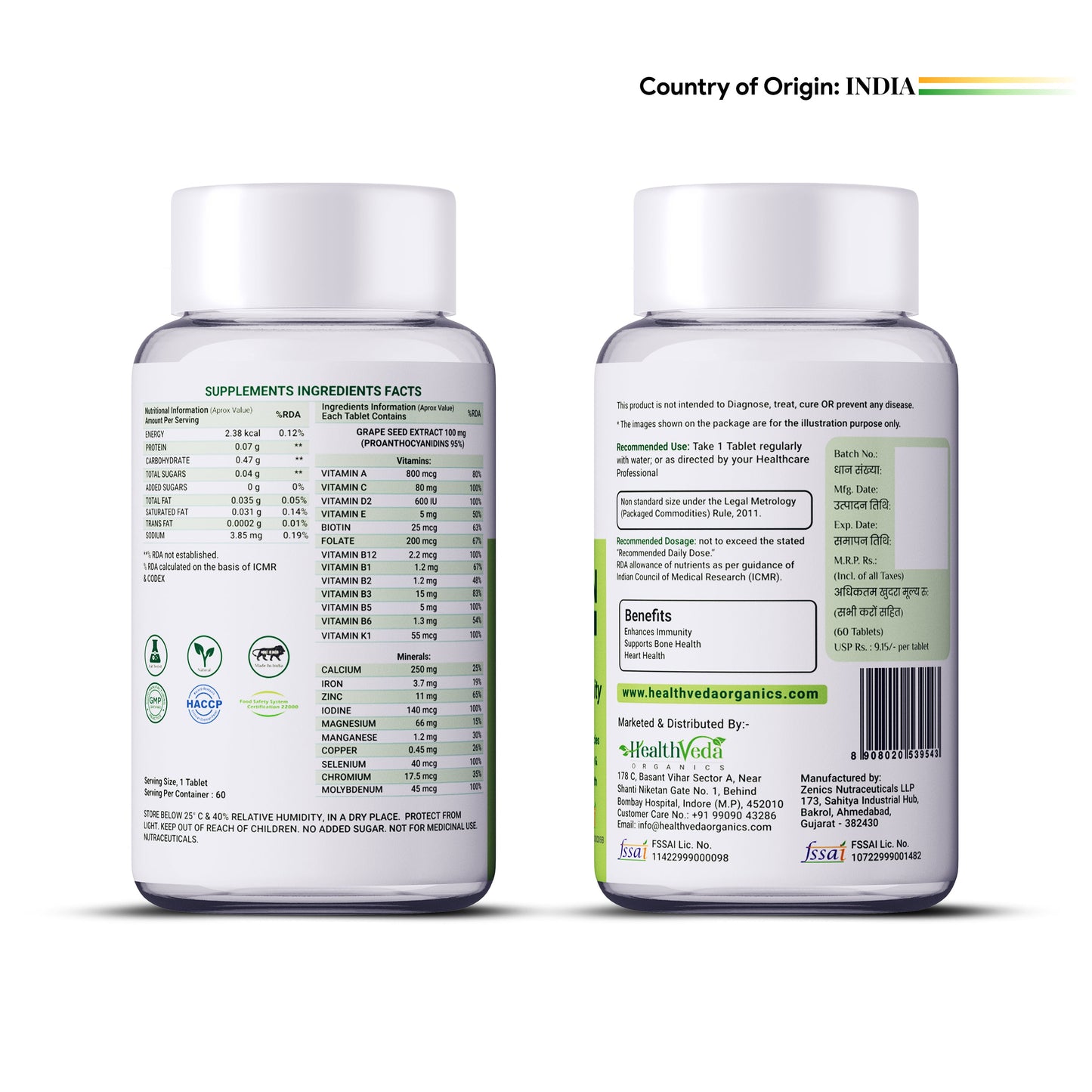 Health Veda Organics Multivitamin for Men Tablets