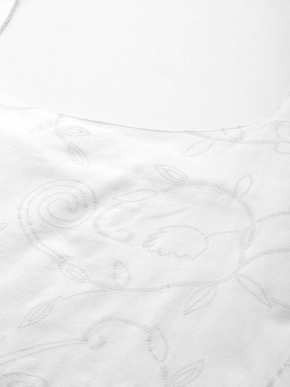Ahalyaa Floral Embroidered Gotta Patti Pure Cotton Kurta With Palazzos & Dupatta