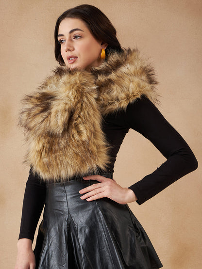 InWeave Women's Cat Print Faux Fur Neck Warmer