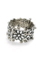 Mominos Fashion Kamal Johar Oxidised Silver-Plated Mirror work Design Bracelet