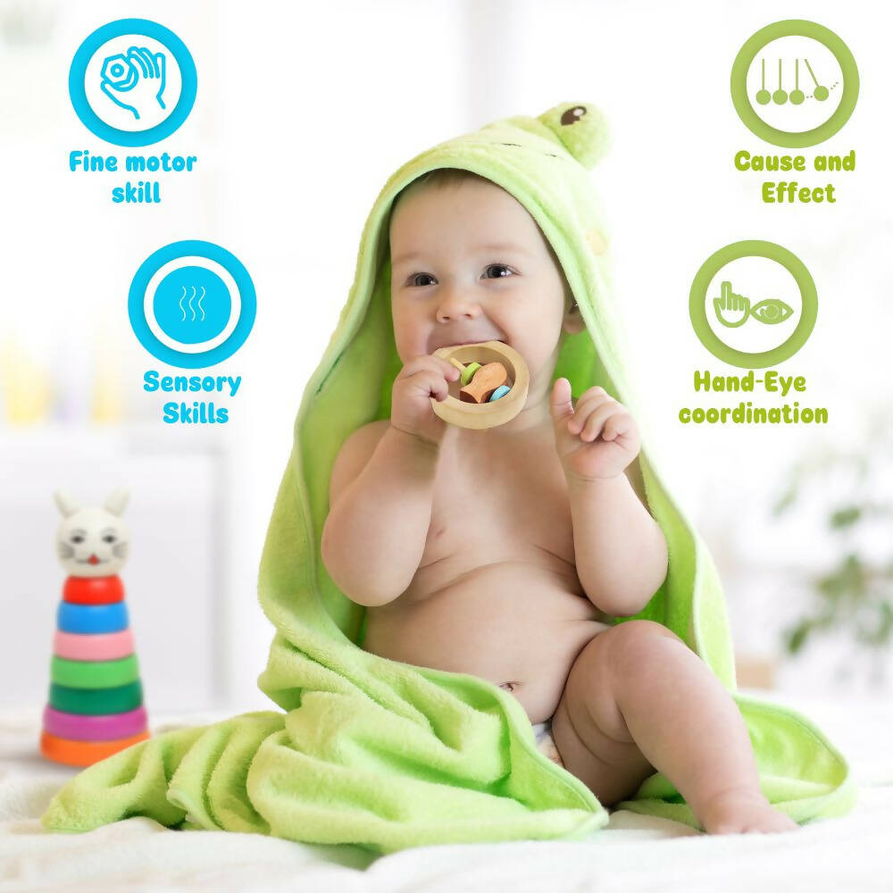 Matoyi Rattles Combo For Kids - (Trapezium & Fish)