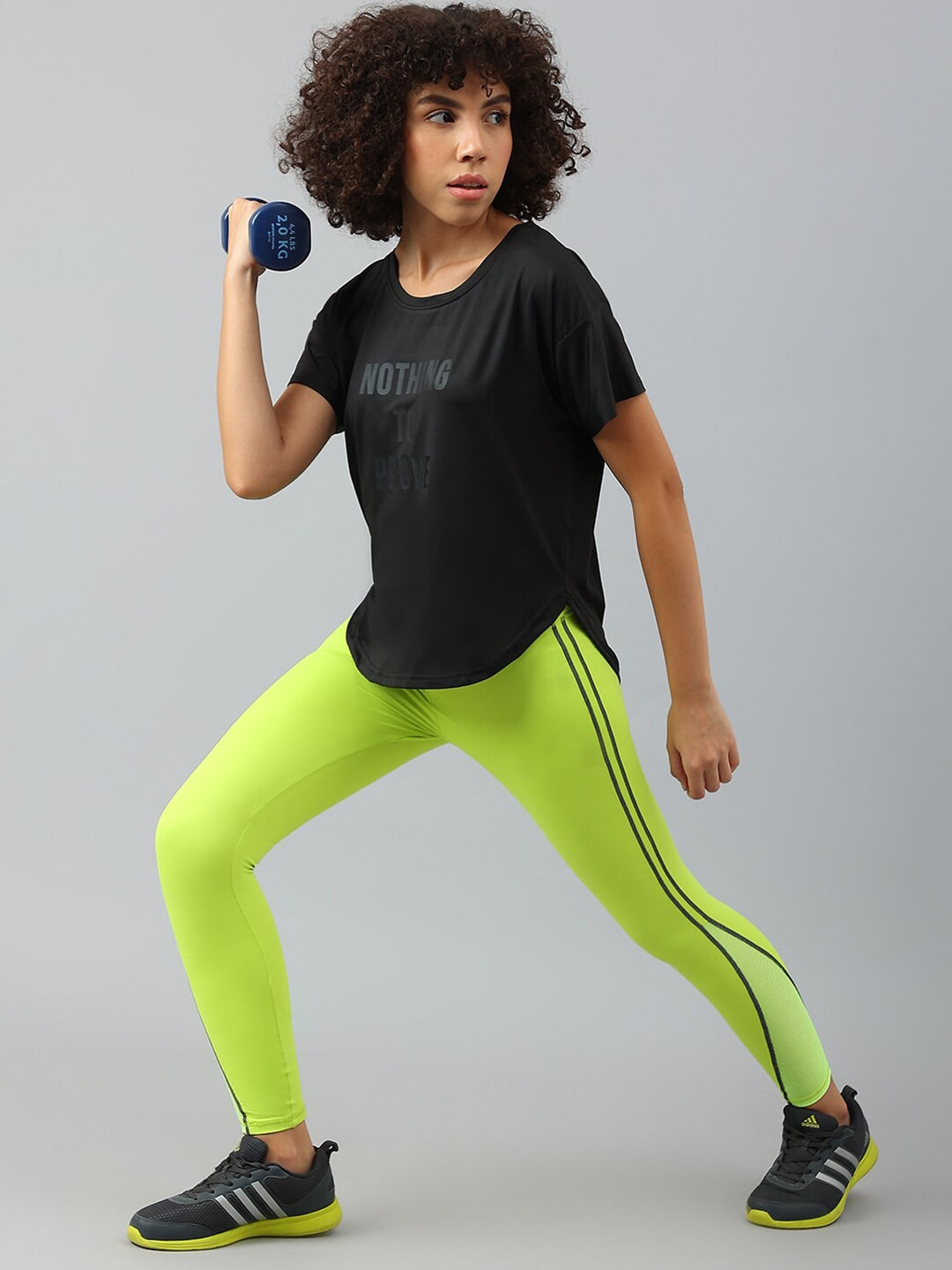 MKH Women Typography Printed Dri-FIT Sports T-shirt