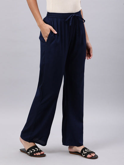 Souchii Navy Blue Liva Palazzos