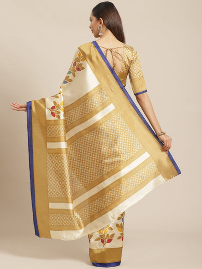 Saree Mall Off-White & Beige Printed Saree
