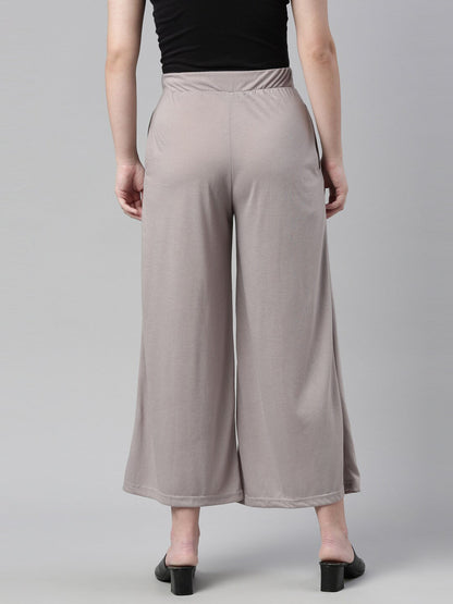 Souchii Women Grey Knitted Palazzos