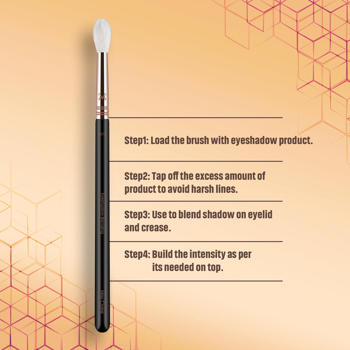 Miss Claire M14 - Eyeshadow Blending Brush - Rose Gold