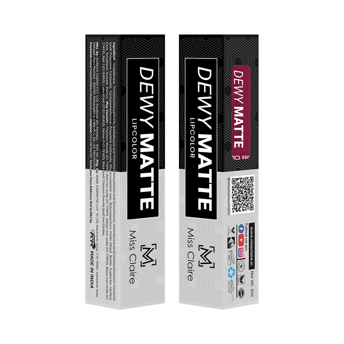 Miss Claire Dewy Matte Lip Color - 21 Plum Pop